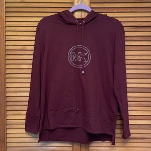 Micheal Kors Hoodies Sweatshirt Burgundy Red Large